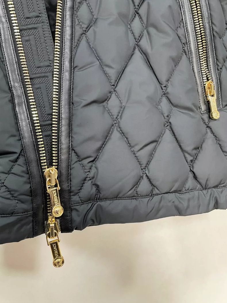 Versace Versace Genuine leather patchwork men's hooded down jacket Size US S / EU 44-46 / 1 - 4 Thumbnail