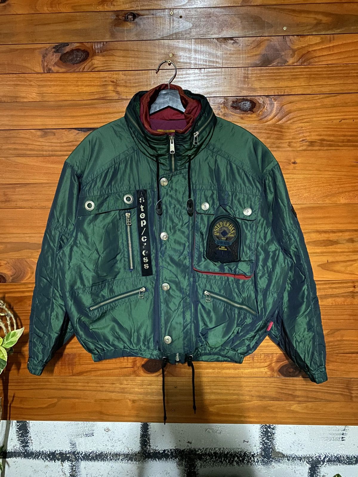 Vintage Vintage STEP/CROSS Quilted Puffer Jacket Green Japanese Size US M / EU 48-50 / 2 - 3 Thumbnail