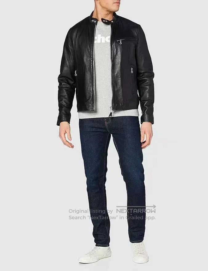 Other NYC Men's Leather Long Sleeve Jacket Size US S / EU 44-46 / 1 - 8 Thumbnail