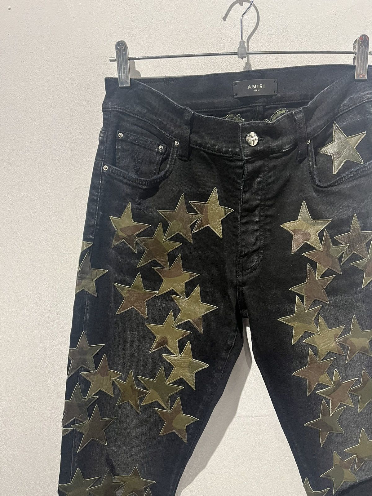 Amiri AMIRI CHEMIST RARE BLACK CAMO LEATHER STARS DENIM Size US 32 / EU 48 - 3 Thumbnail