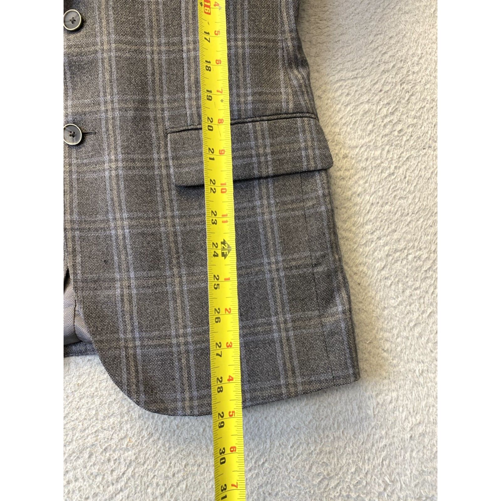 Joseph Abboud Joseph Abboud Made In Mexico 38R Tweed Sport Jacket Blazer Gray Plaid 140-37 Size 38R - 3 Thumbnail