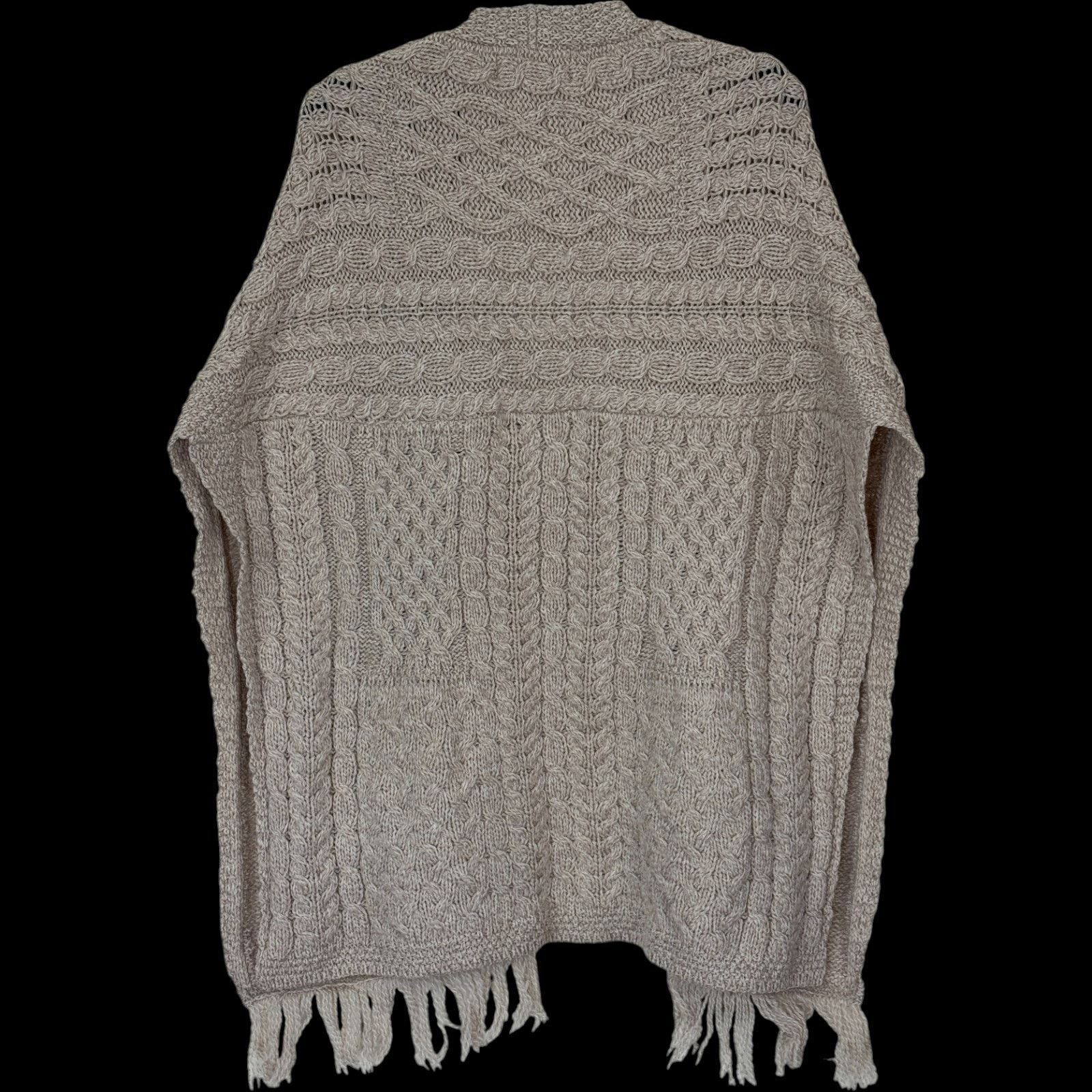 Aran Crafts Aran Craft 100% Merino Wool Shawl Fringe Trim Parsnip Size ONE SIZE - 4 Thumbnail
