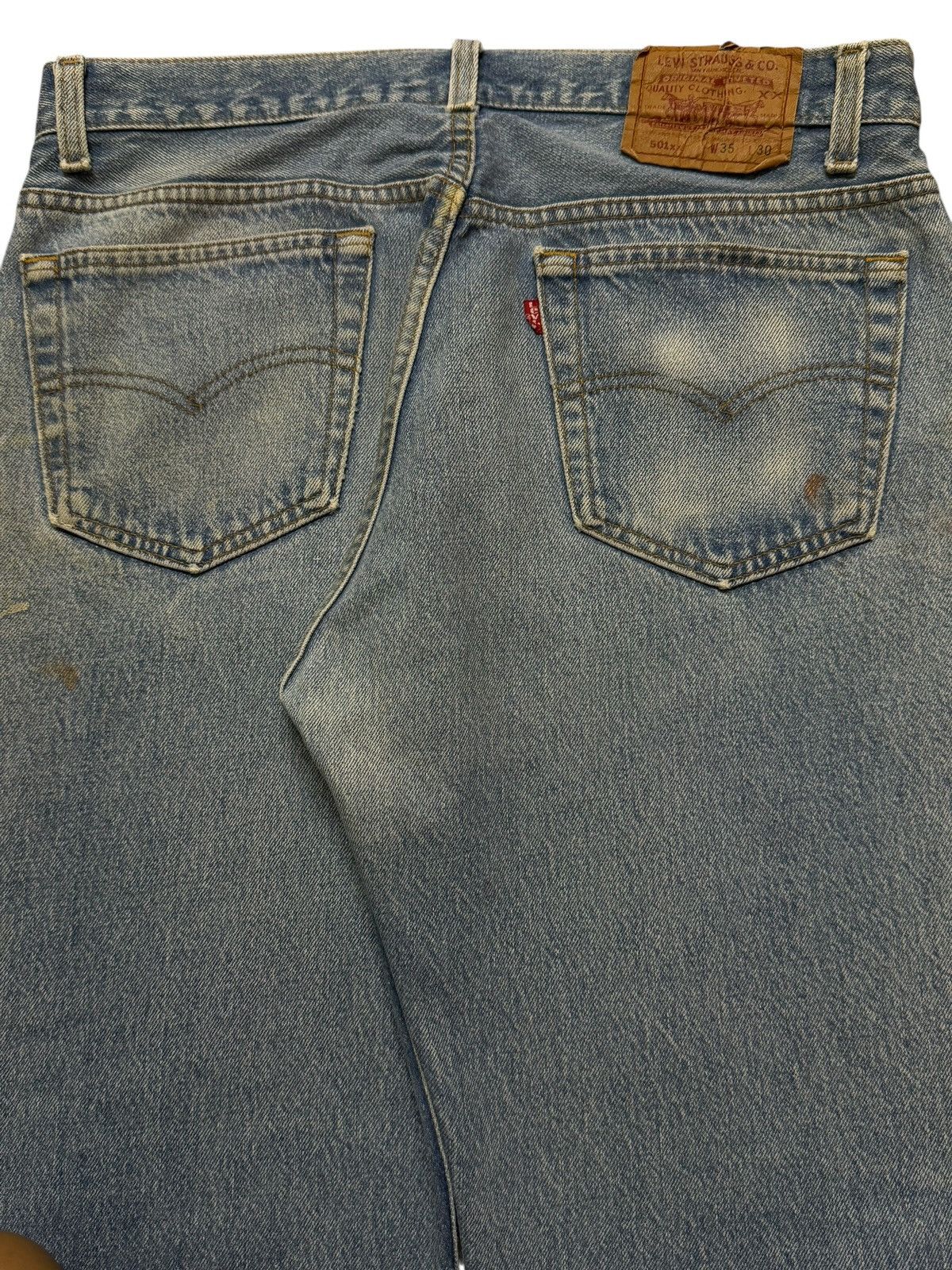 Levi's Vintage 80s Levis 501xx Blue Mud Wash Faded Straight Leg Fit Size US 33 - 5 Thumbnail