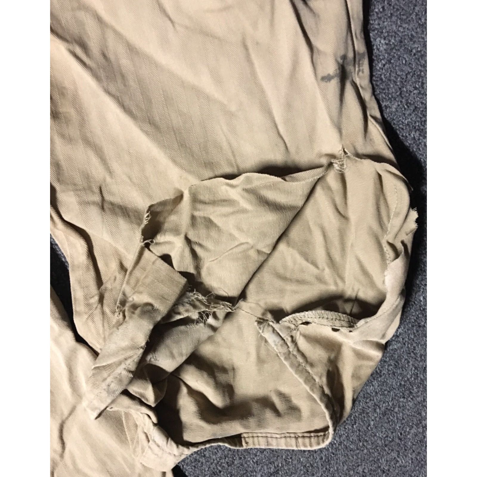 CO Vtg 50s Universal Overall Co Faded Distress Union Made Sanforized Coveralls 52 L/XL Brown/Tan 60s Grunge Memorial Mens? Size US 33 - 7 Thumbnail