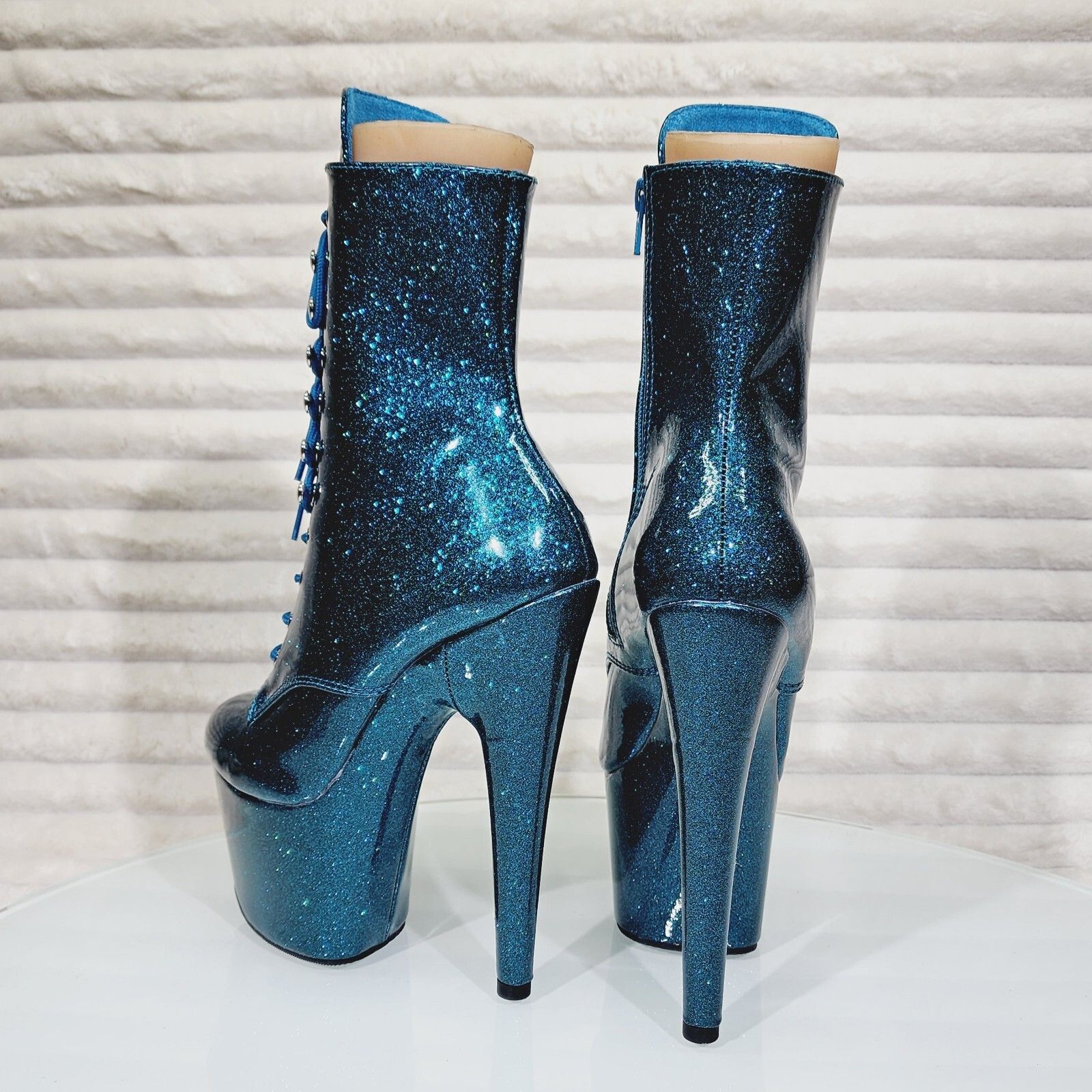 Other Adore 1020GP Teal Glitter Patent 7" High Heel Platform Ankl Size US 6 / IT 36 - 5 Thumbnail