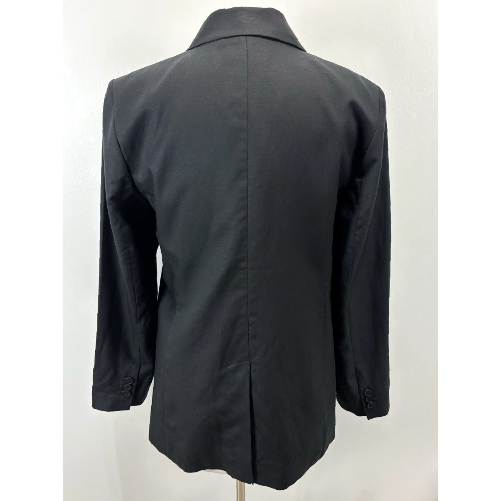 Loft VINTAGE? Wait: It's LOFT, but not vintage. So: LOFT Blazer Women Black Linen Blend Sz 10 Regular Lined Career Classic Jacket Size L / US 10 / IT 46 - 3 Thumbnail