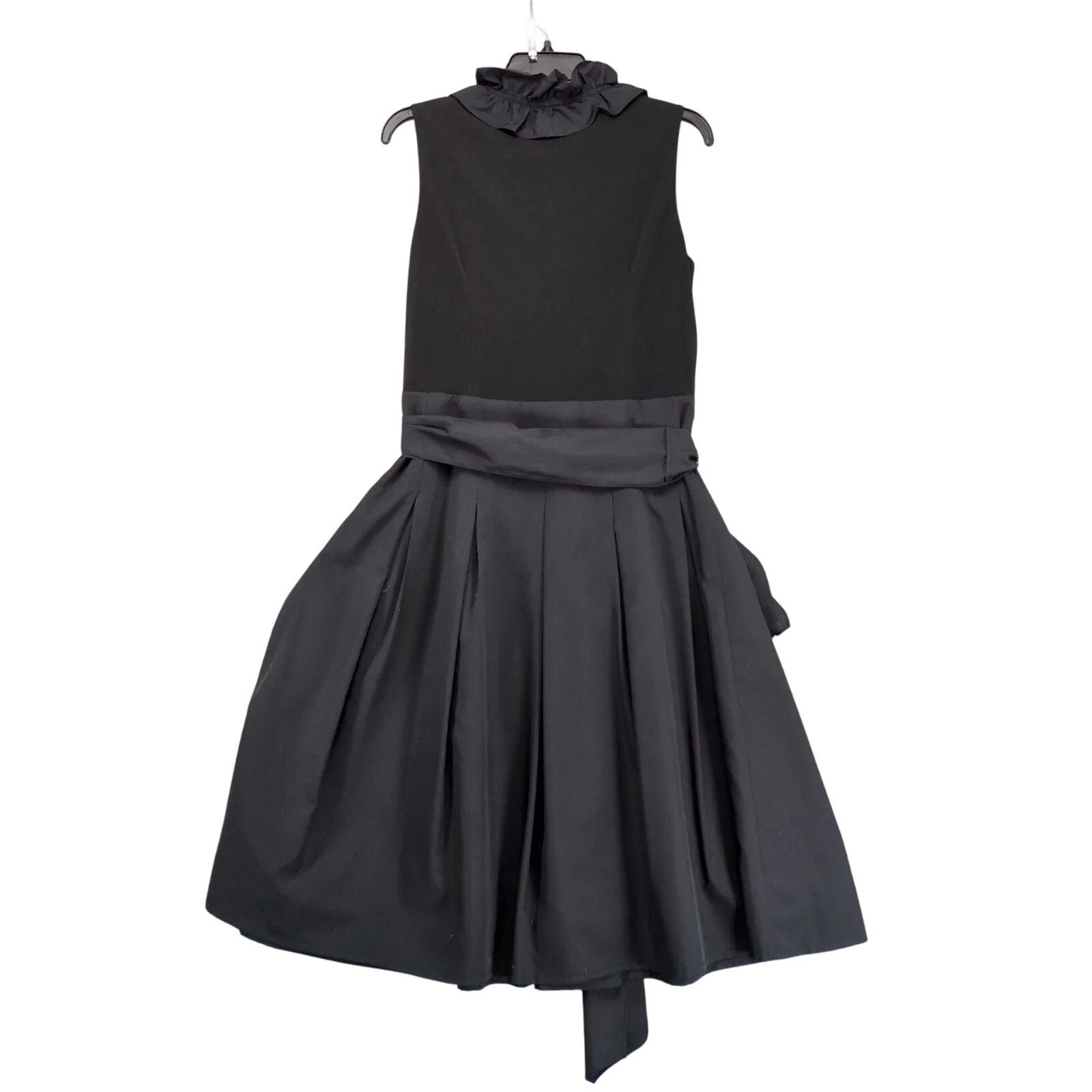Vintage David's Bridal Black Ruffle Sleeveless Midi Dress 12 Pleated Size XL / US 12-14 / IT 48-50 - 2 Thumbnail