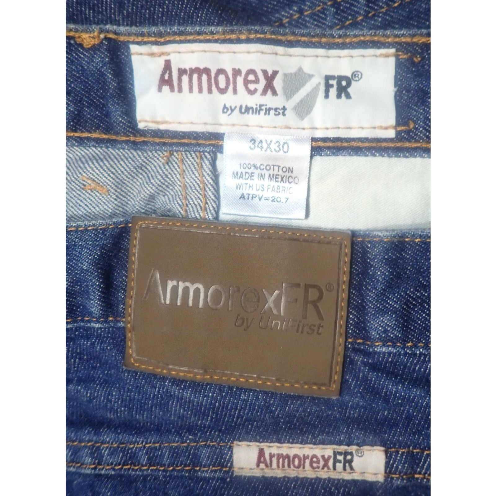 Denime VINTAGE: UniFirst Armorex FR Men's Jeans 34x29 Flame-Resistant Denim Jeans ATPV 20.7 Denim Pants Blue 5-Pocket Mens (Regular) 34x29) Size US 35 - 3 Thumbnail