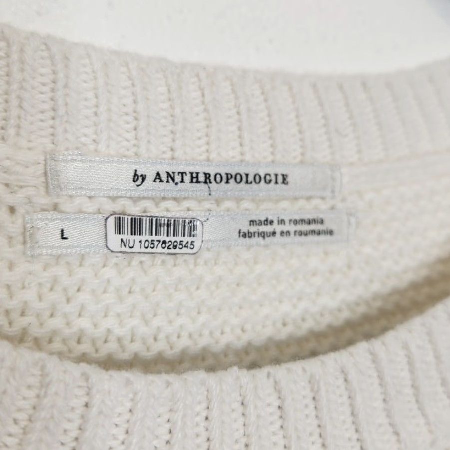 Anthropologie VINTAGE Anthropologie Shirt White L Crewneck Knit Top Women Size L / US 10 / IT 46 - 4 Thumbnail