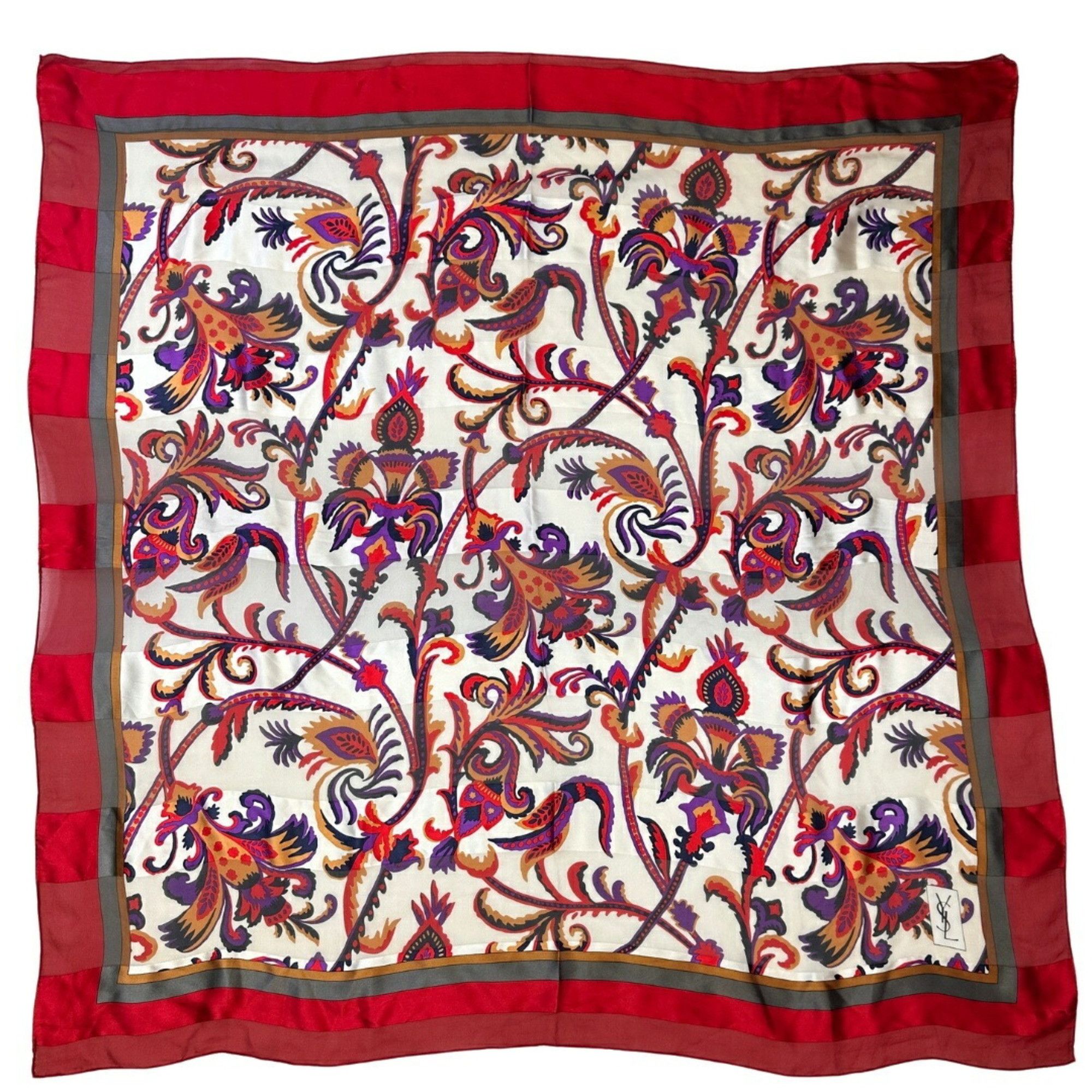 Yves Saint Laurent YVES SAINT LAURENT Scarf Muffler Red White Purple Sheer Large Stripe Women's Mikunigaoka Store IT7IHK9EOPZR RM2254R Size ONE SIZE - 1 Thumbnail