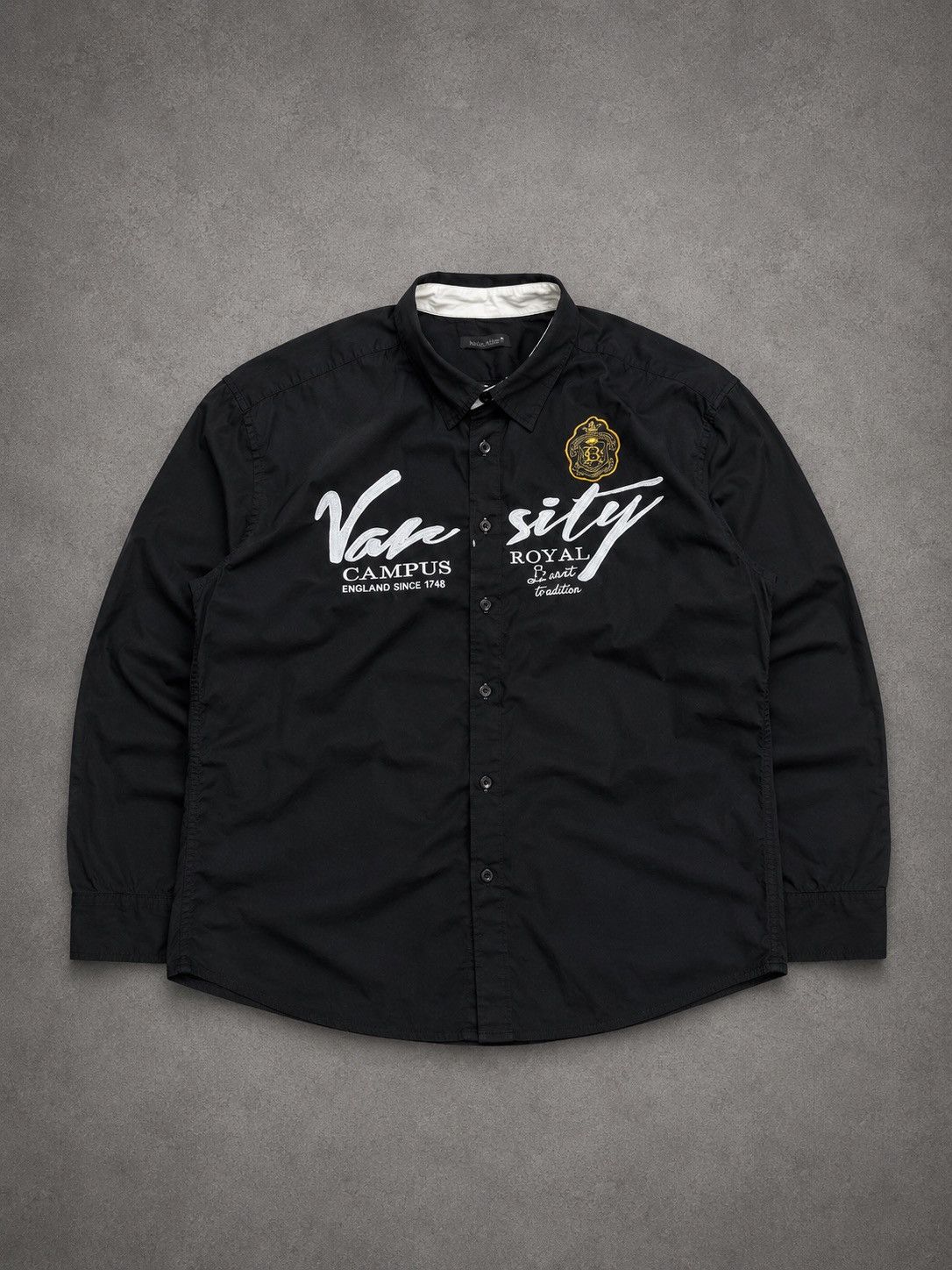 Vintage John Devin Embroidered Logo Shirt Black Oversized RRL style Size US XXL / EU 58 / 5 - 1 Thumbnail