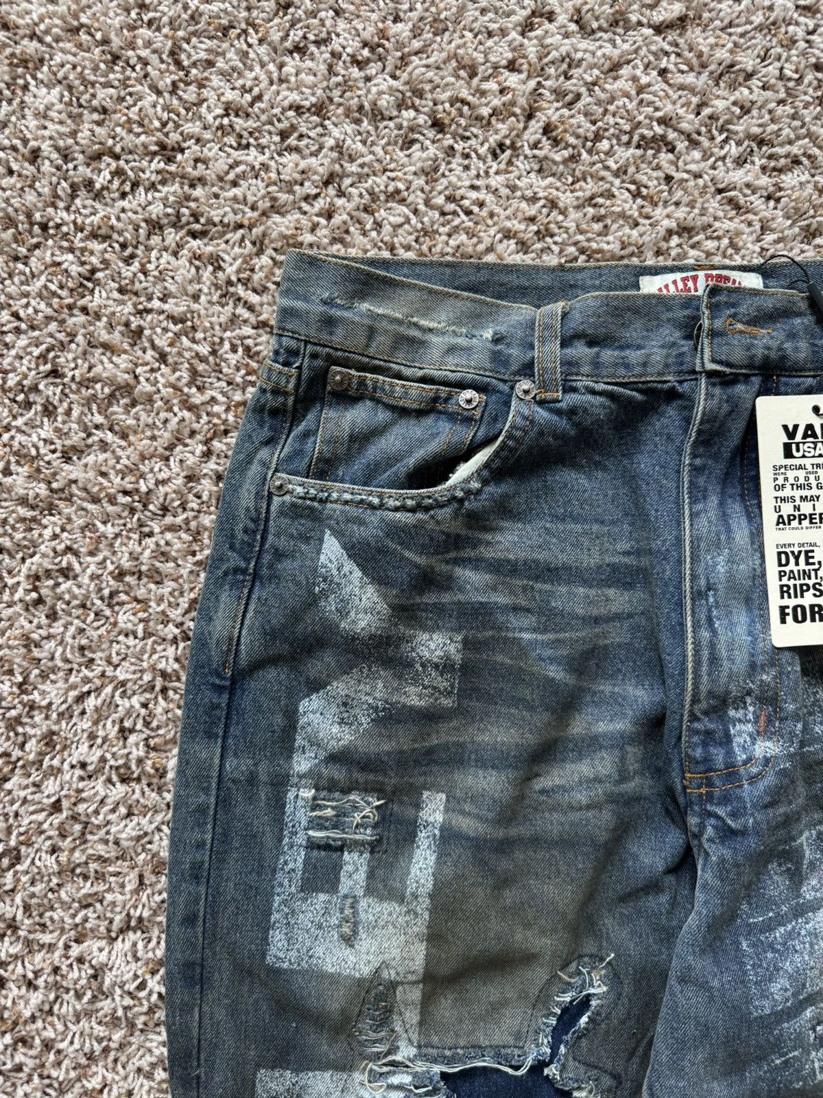 Vale Vale Forever Blue Denim Glitch Jeans Distressed Valley Size US 30 / EU 46 - 3 Thumbnail
