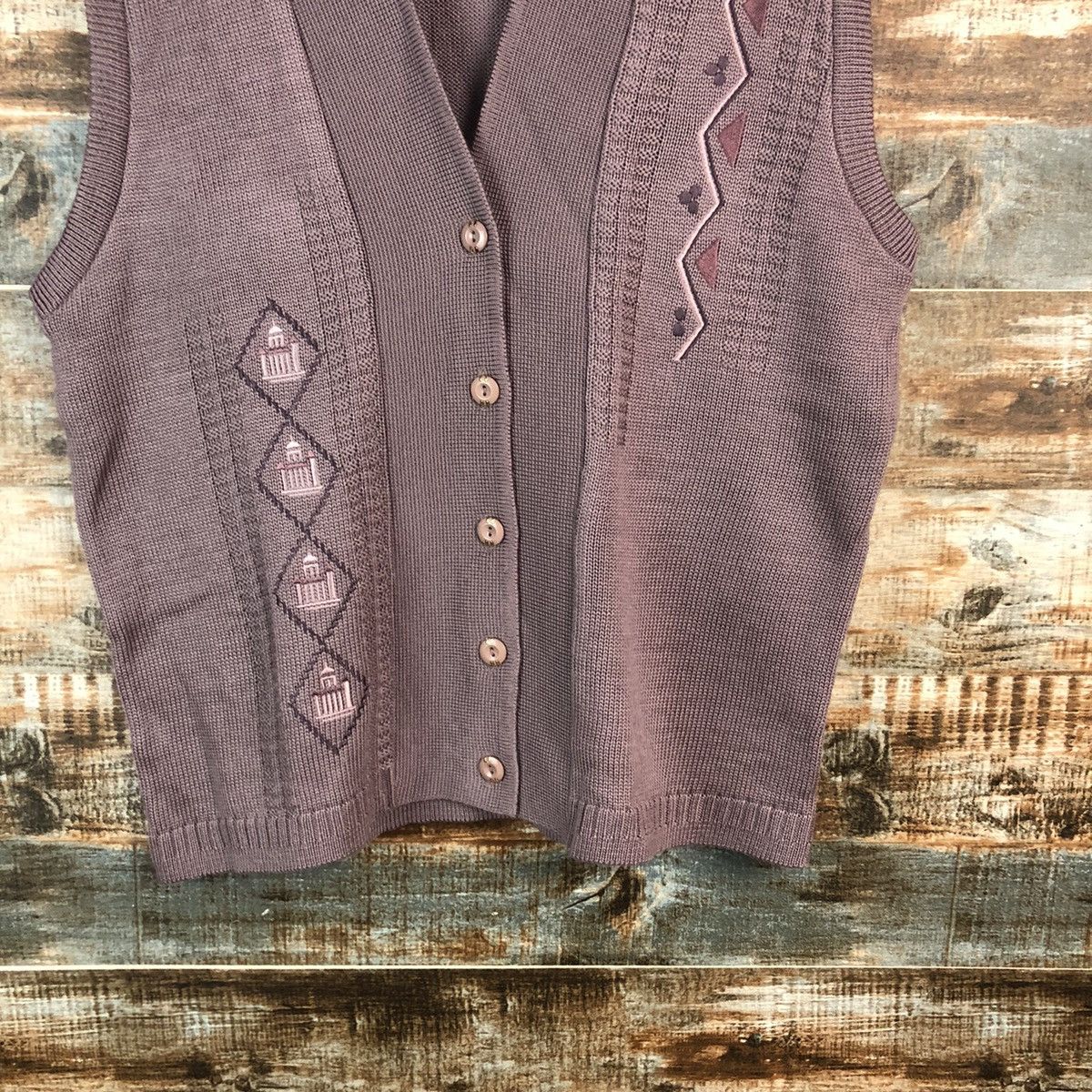 Japanese Brand × Vintage My Mrs Pink Vest Knitwear #A2362 Size L / US 10 / IT 46 - 6 Thumbnail
