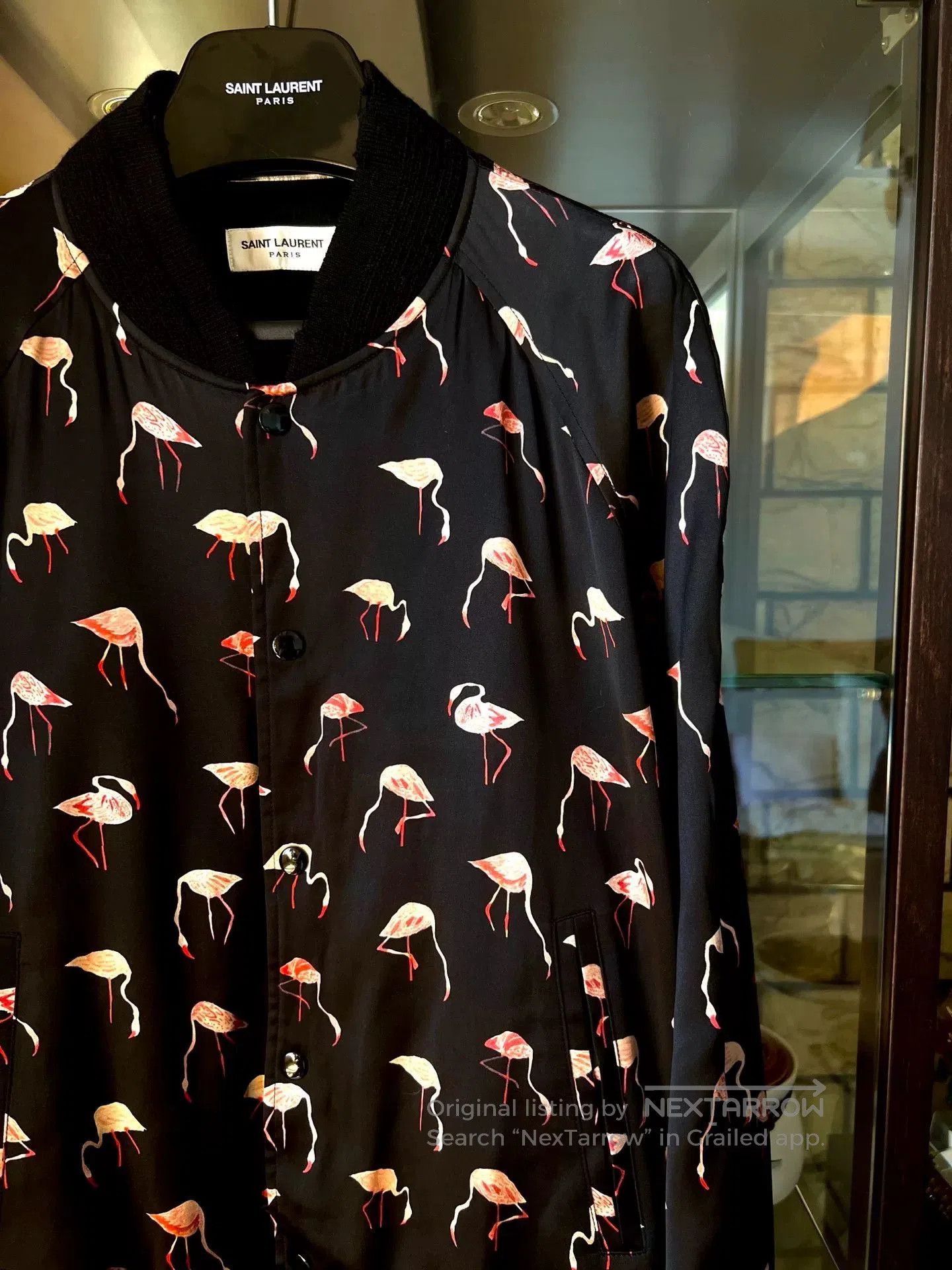 Yves Saint Laurent saint laurent flamingo silk bomber jacket. Size M / US 6-8 / IT 42-44 - 2 Thumbnail