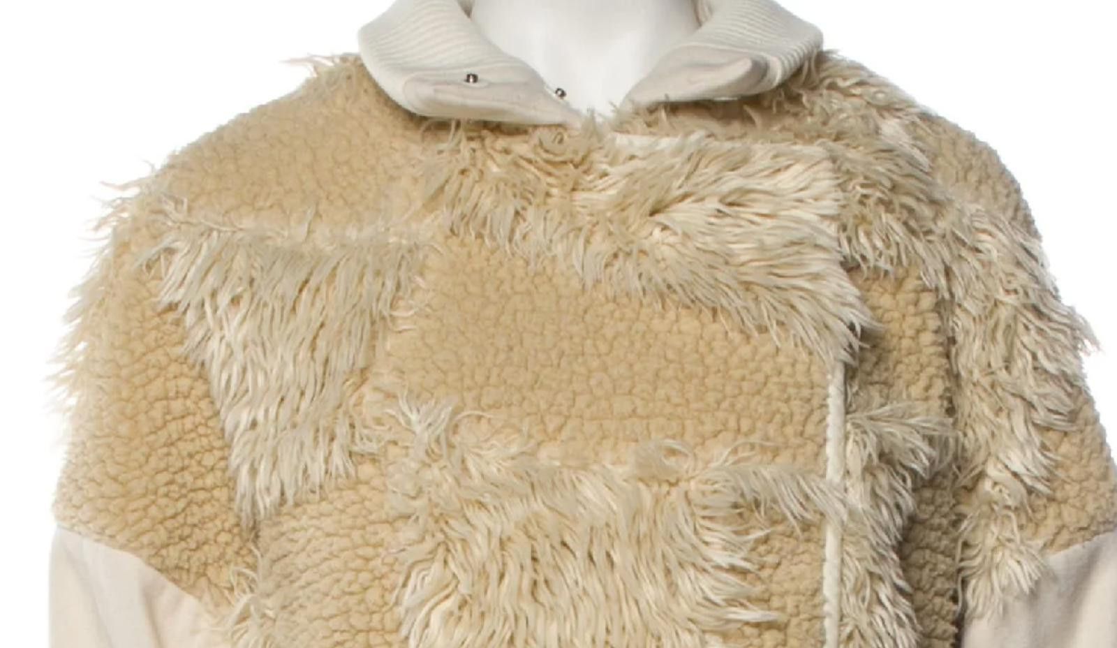 Tobias Birk Nielsen Tibi Akiak Patchwork Faux Fur Sherpa Jacket, Sz S Size S / US 4 / IT 40 - 2 Thumbnail