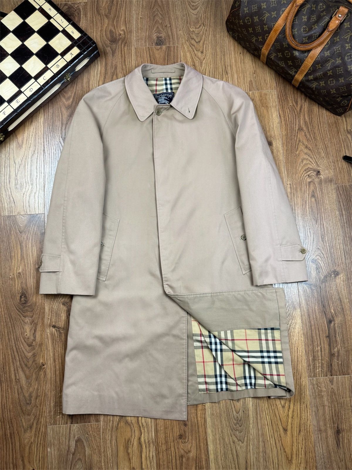 Burberry Wool trench coat Burberry Nova Check original luxury item Size US L / EU 52-54 / 3 - 1 Thumbnail