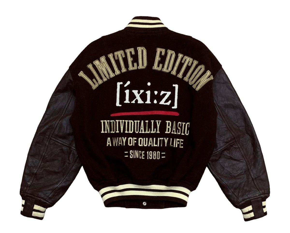 Rare Design Vintage Brand Ixi:z Leather Varsity 1990s
