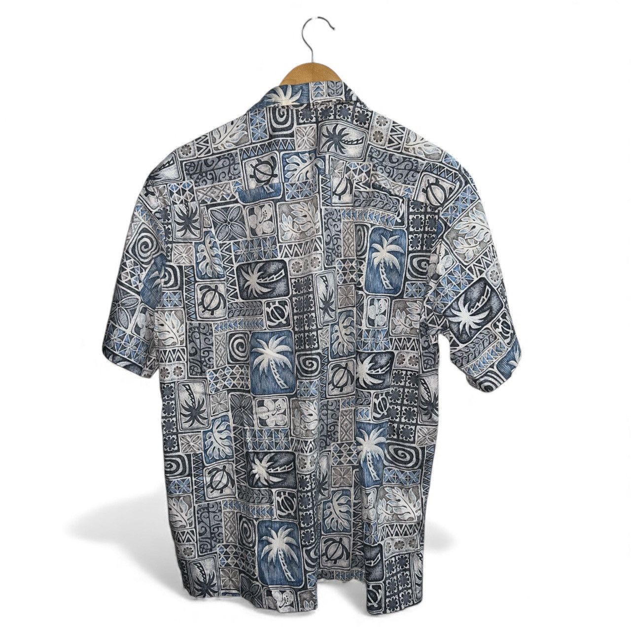 Vintage Royal Creations Aloha Hawaii Open Collar Shirt Blue Tapa Size US L / EU 52-54 / 3 - 3 Thumbnail