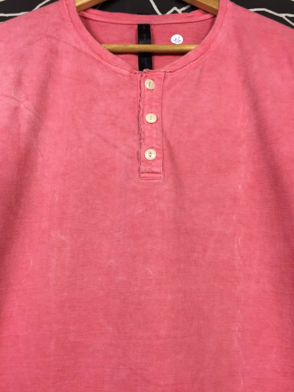 Japanese Brand × wjk Wjk Japanese Avantgarde Cut Edge Basic Plain Henley Neck Tee Size US L / EU 52-54 / 3 - 4 Thumbnail