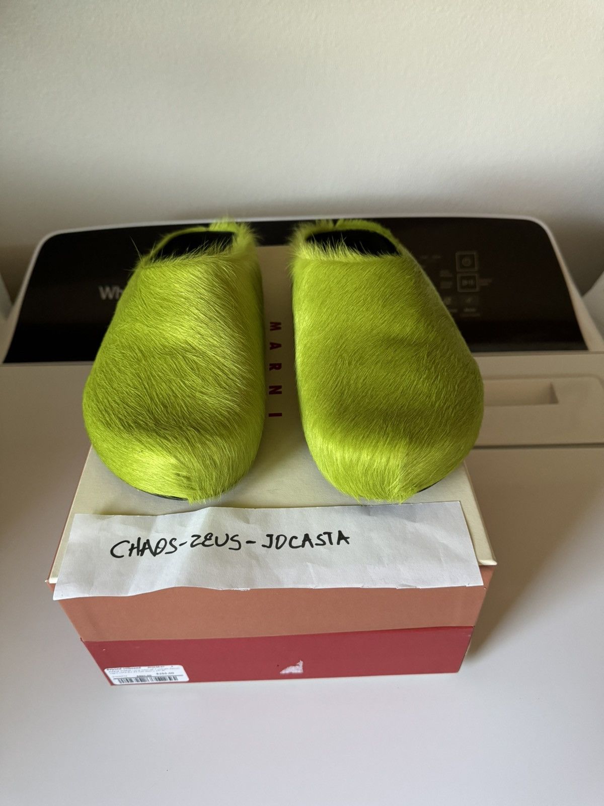 Marni Marni Long Haircalf Fussbett Sabot Lime Green 43/10 NWB Size US 10 / EU 43 - 1 Thumbnail