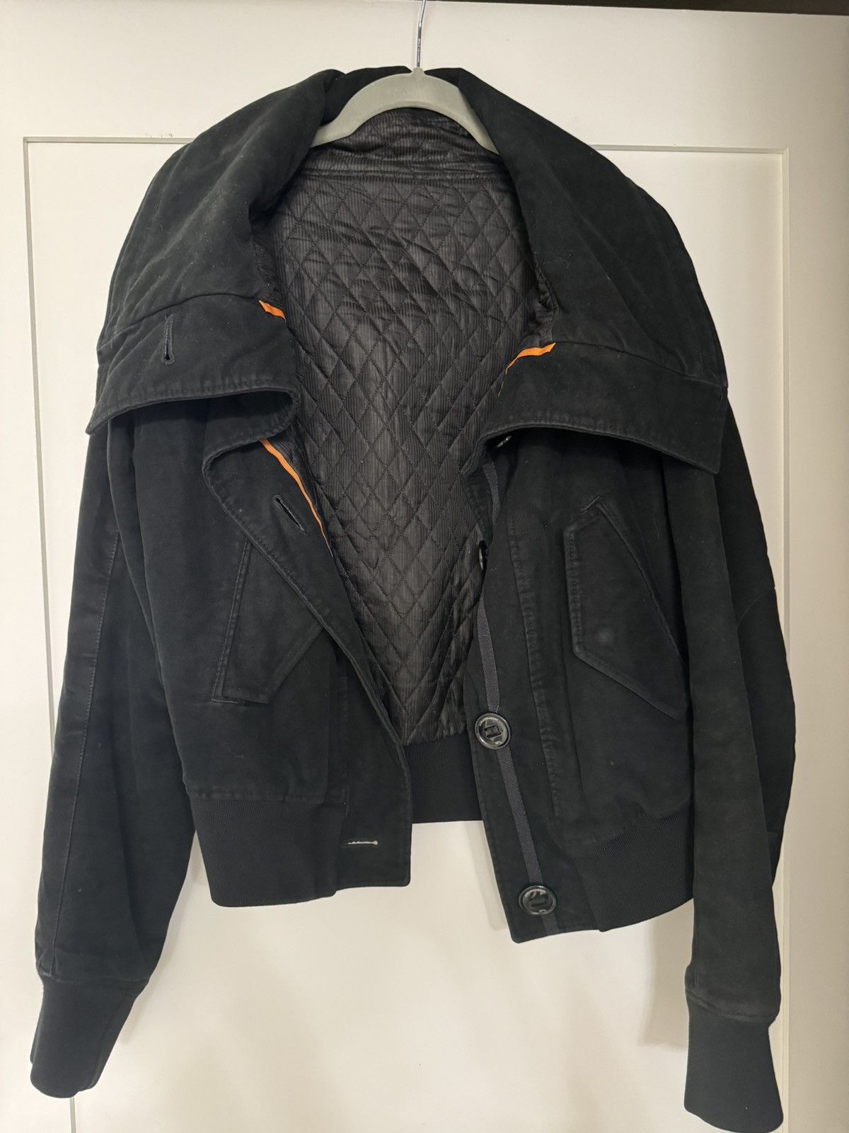image of Alexander Mcqueen Bomber Jacket Black/orange, Women's (Size Medium)