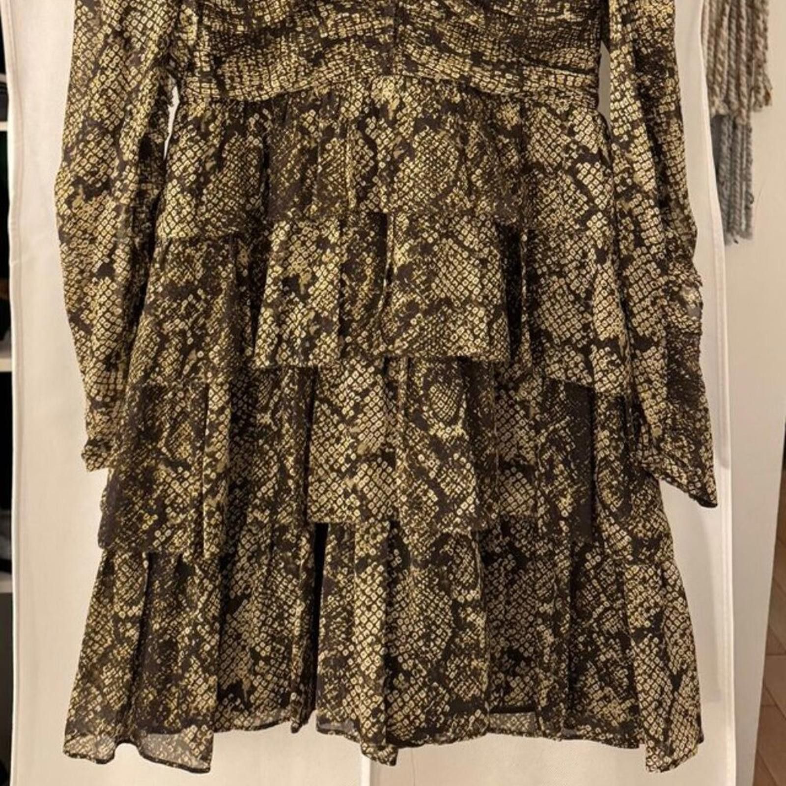 Designer Ulla Johnson long sleeve python print mini dress Size XS / US 0-2 / IT 36-38 - 5 Thumbnail