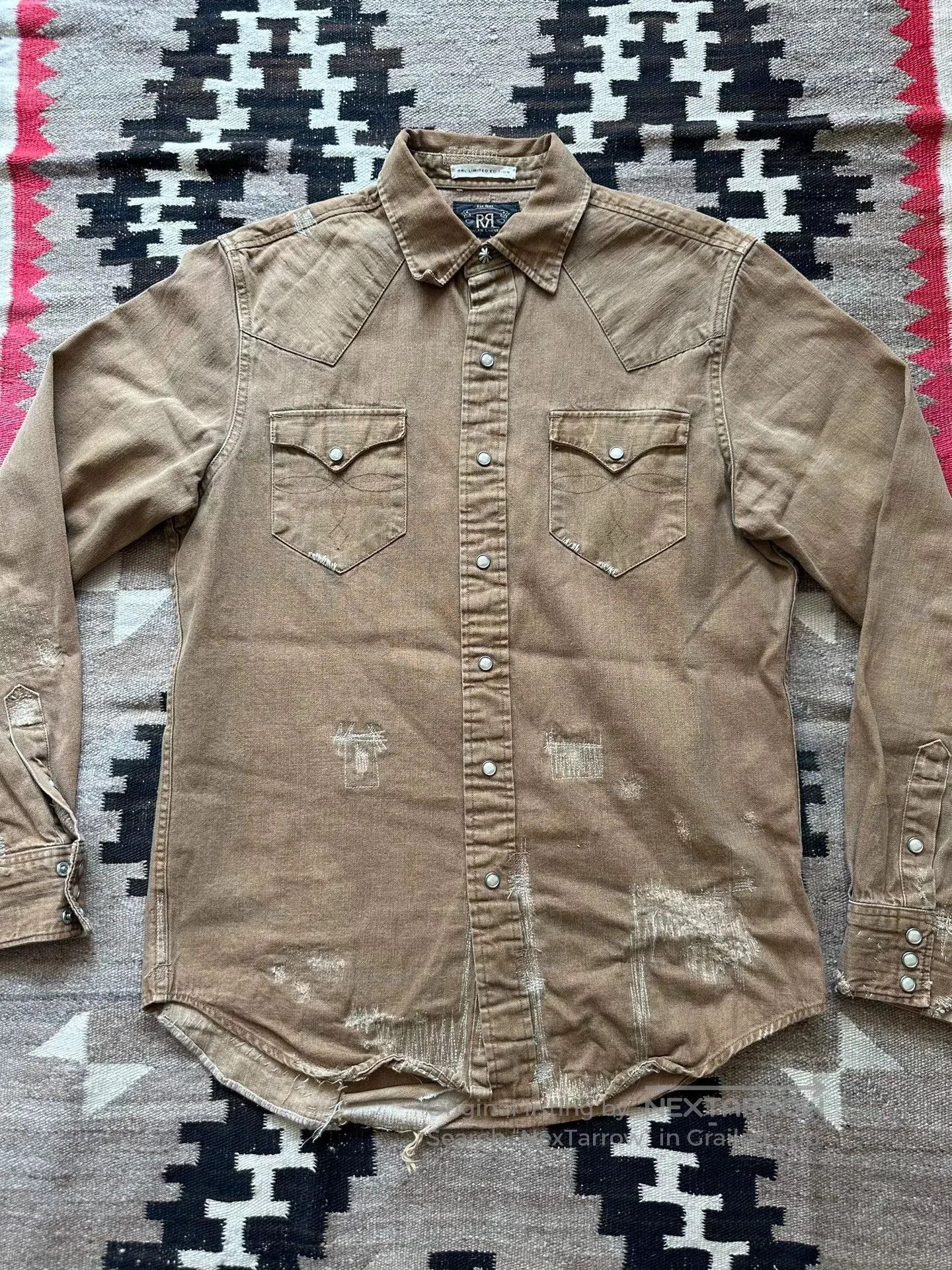 RRL Ralph Lauren rrl distressed floral western shirt. Size US M / EU 48-50 / 2 - 1 Thumbnail