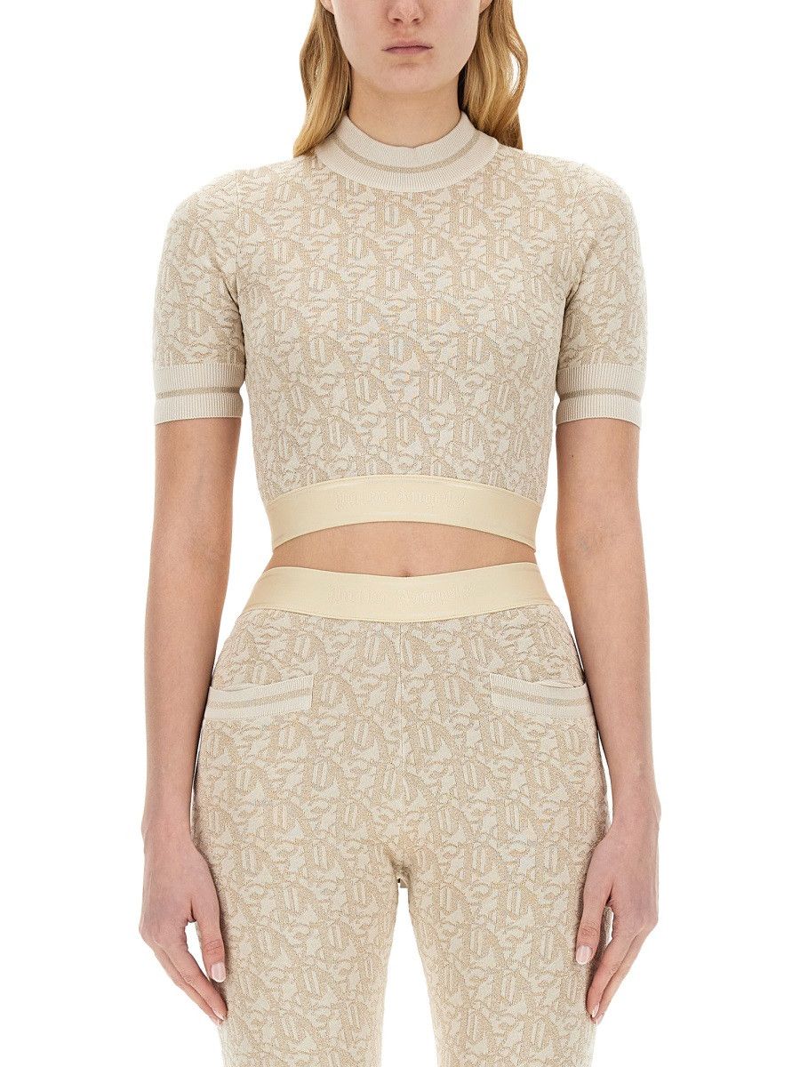 Palm Angels PALM ANGELS MONOGRAM JERSEY - WHITE Size S / US 4 / IT 40 - 1 Thumbnail