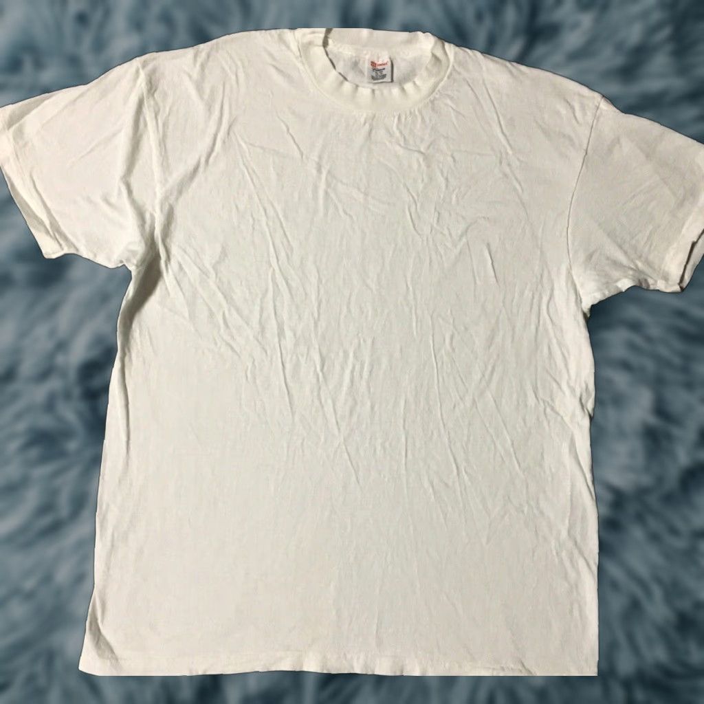 Hanes VINTAGE Hanes Faded Shirt L Men White 90s Grunge Biker Punk Skate Surf Trucker Track Trashed Distressed Logo 80s 90s Size US L / EU 52-54 / 3 - 1 Thumbnail