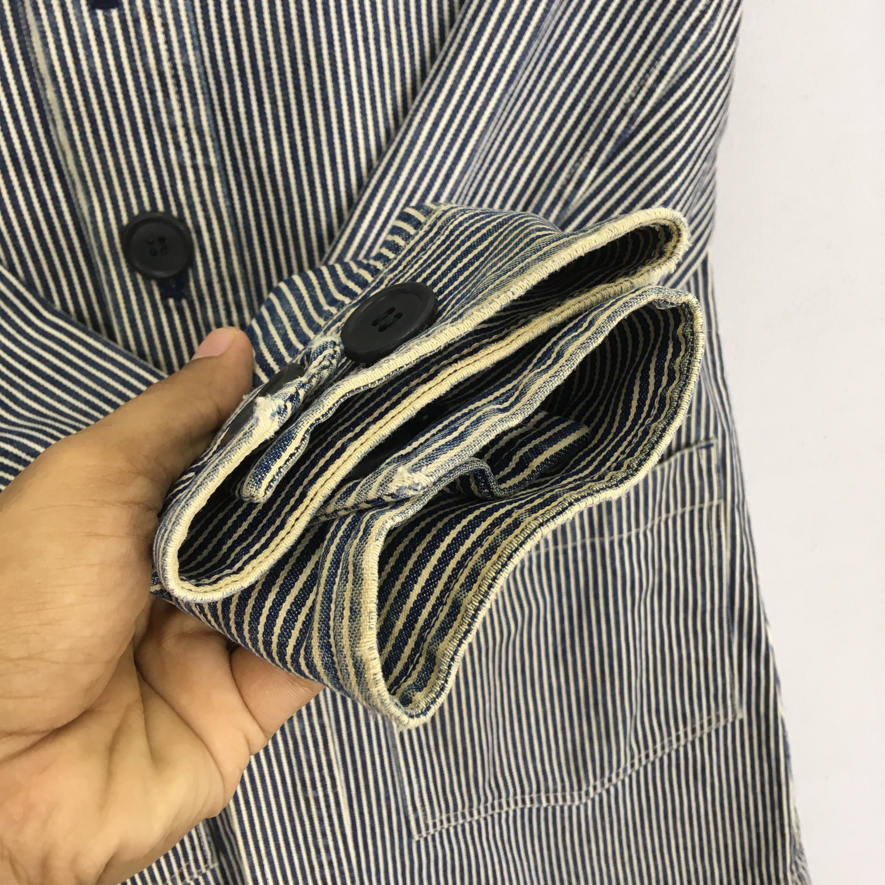 Japanese Brand Vintage Hickory Stripes Workers Jacket Denim Jeans Size US S / EU 44-46 / 1 - 7 Thumbnail
