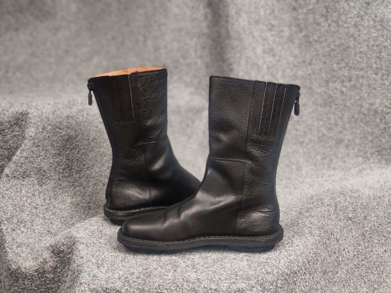Trippen Trippen Design Black Leather Zip Mid Boots Avant garde Shoes Size US 6 / IT 36 - 11 Thumbnail
