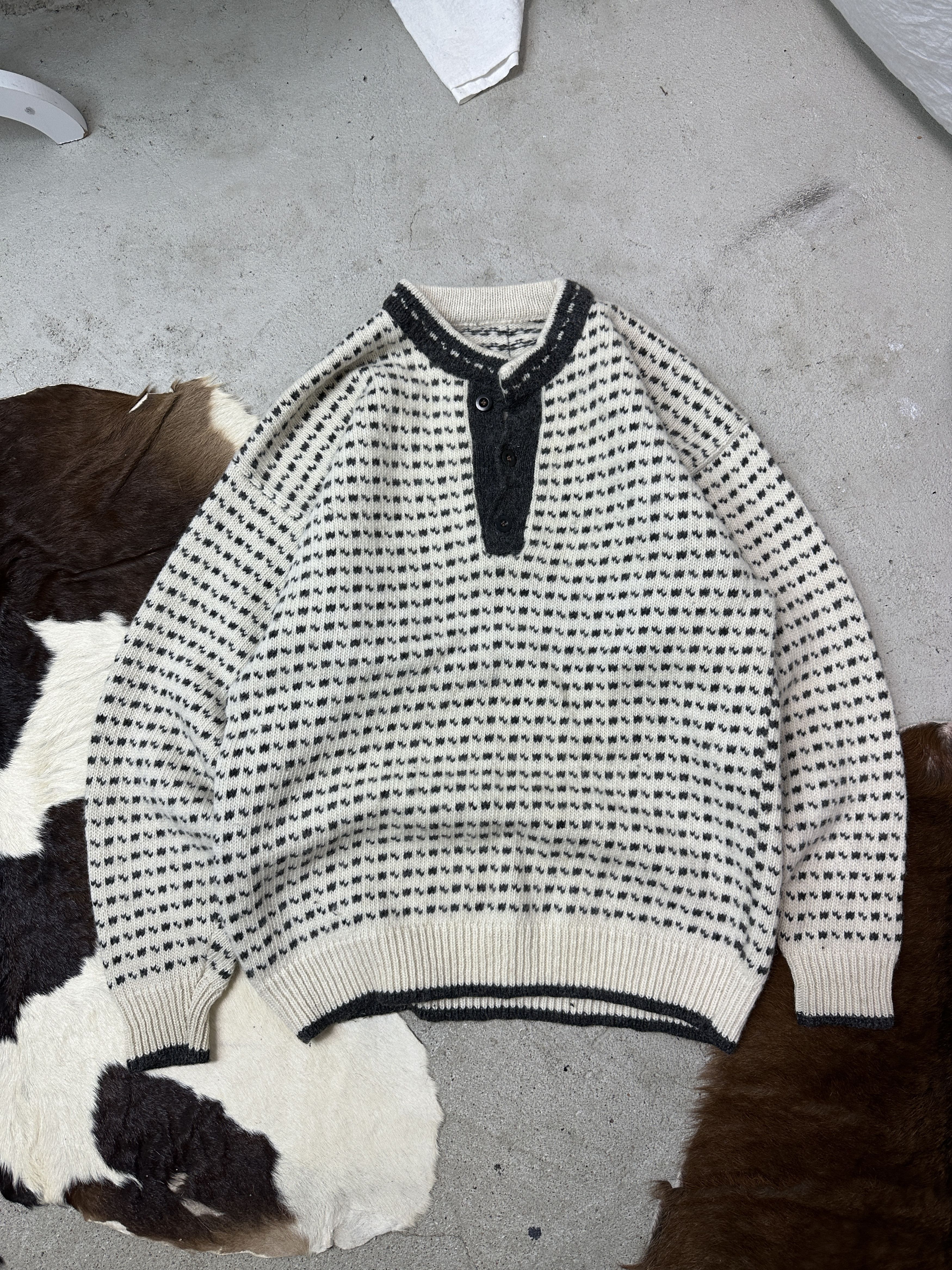 Vintage Vintage Houndstooth Norwegian Sweater 90s Size US L / EU 52-54 / 3 - 2 Thumbnail