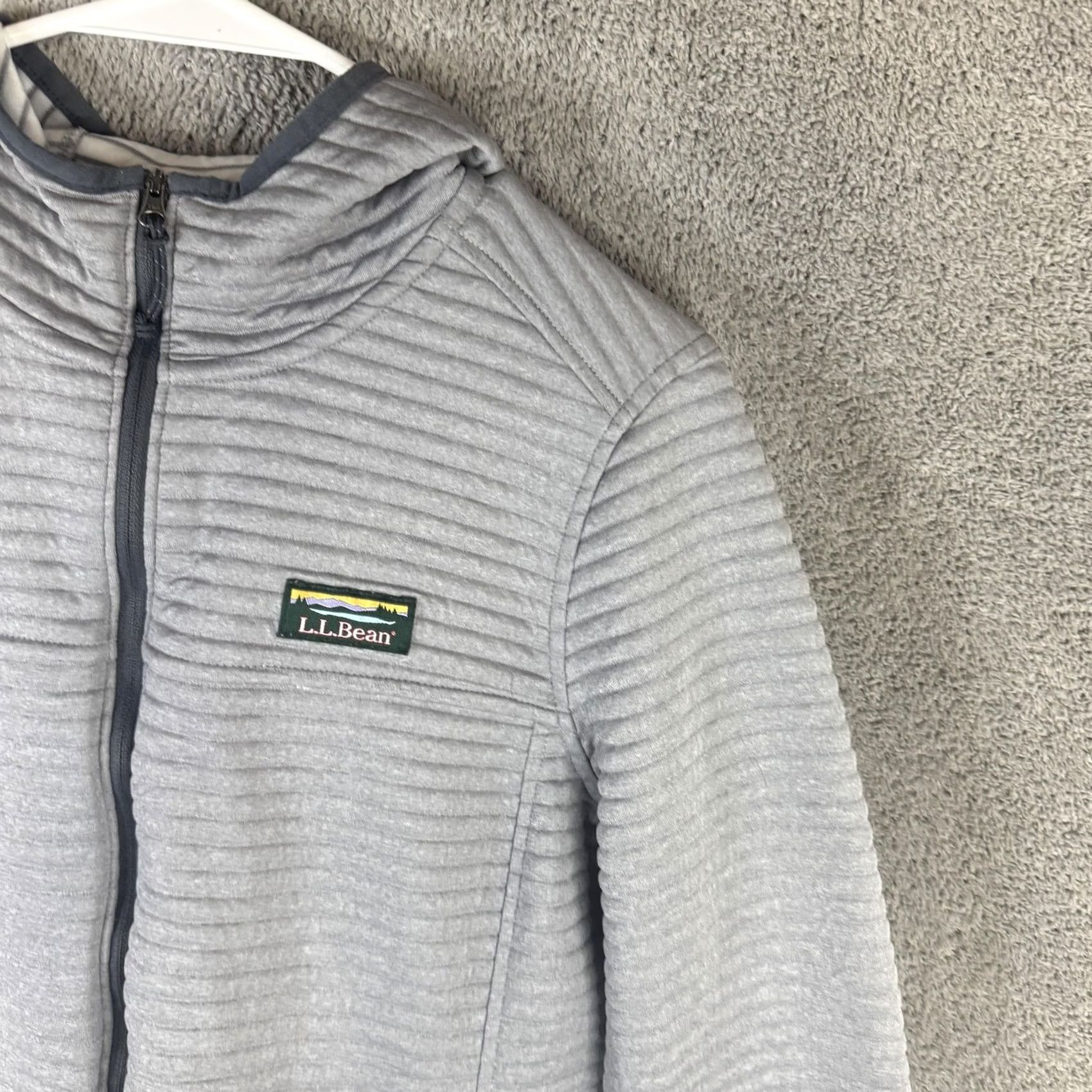 Vintage L.L.Bean Fleece Jacket Mens M Gray Hooded Quilted Full Zip Outdoor Jacket Size US M / EU 48-50 / 2 - 4 Thumbnail