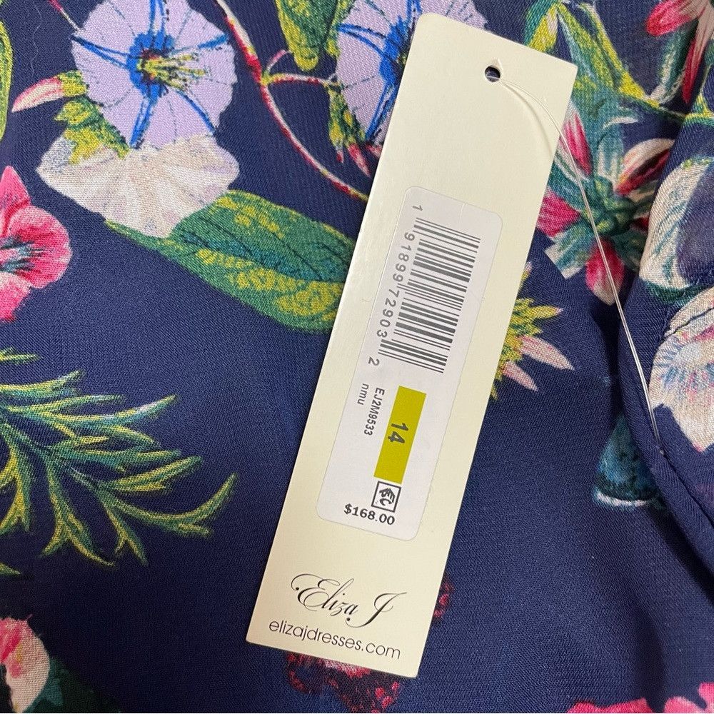 Other NWT New $168 Eliza J ​Floral High Low Blue Dress Size 14 Size XL / US 12-14 / IT 48-50 - 6 Thumbnail