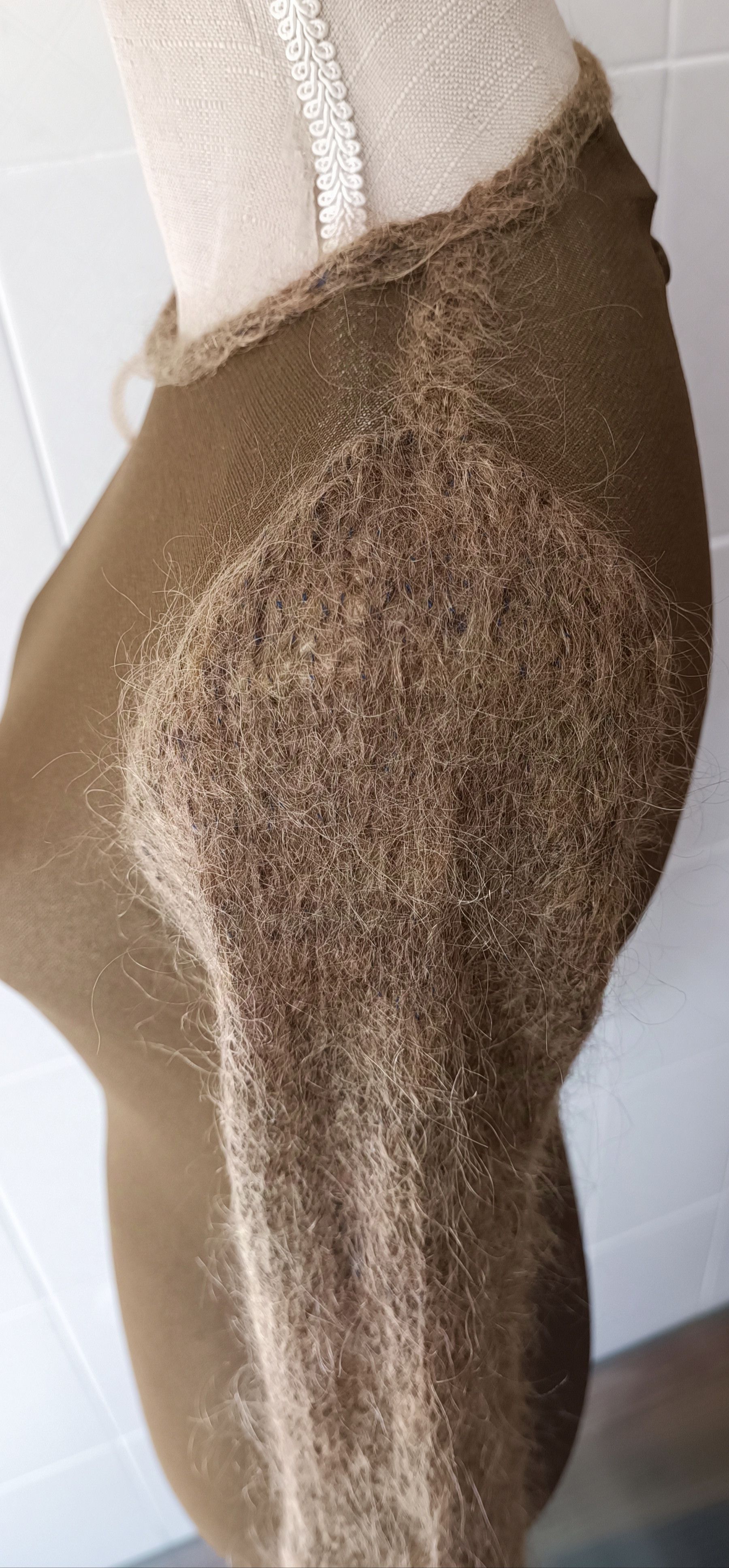 Jean Paul Gaultier 90's- Mohair sleeves and nylon micro mesh top Size XS / US 0-2 / IT 36-38 - 13 Thumbnail