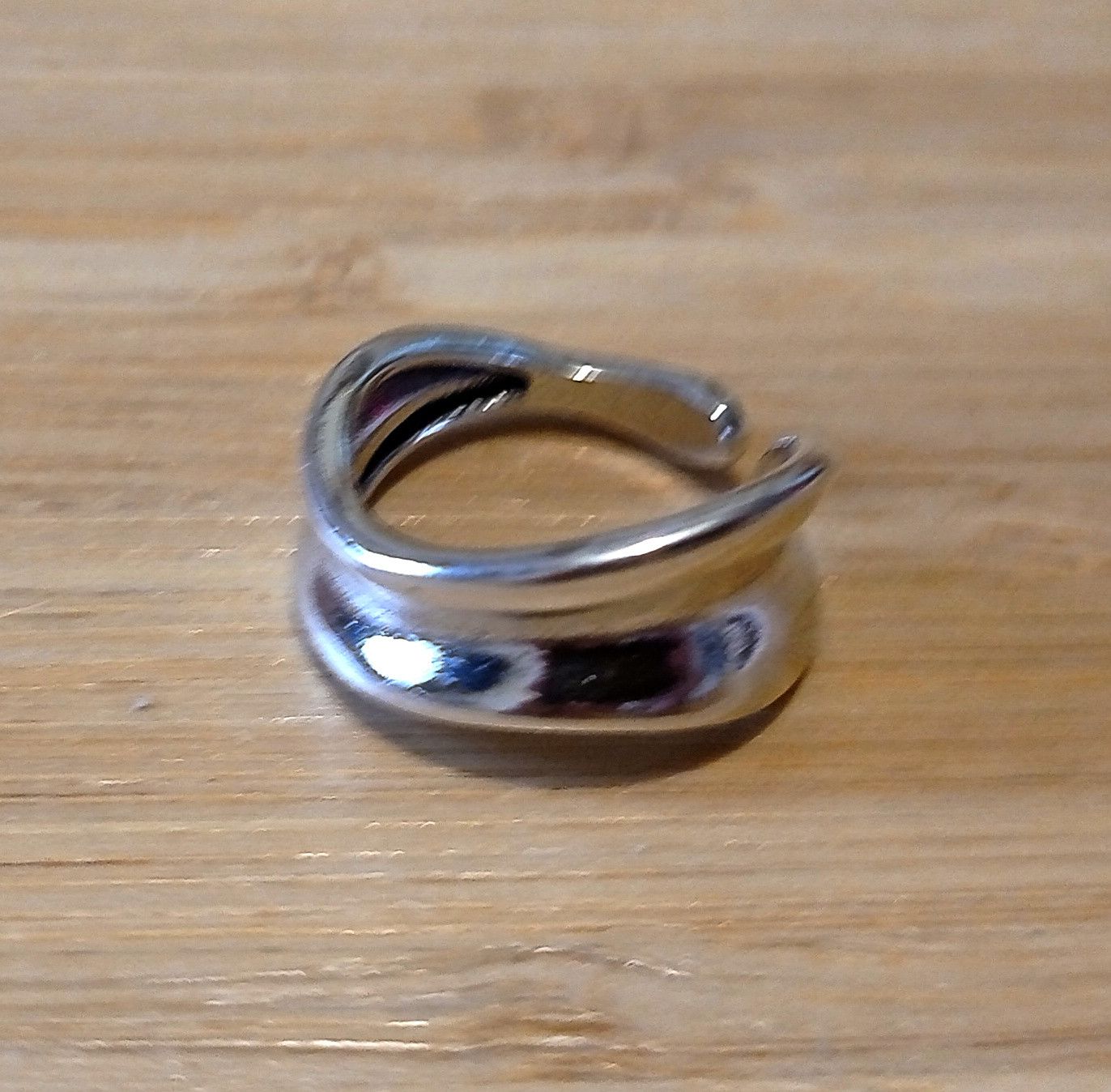 Designer × Vintage Punk Shine Asymmetric Float 925 Silver Ring Unique Rave Size ONE SIZE - 1 Thumbnail