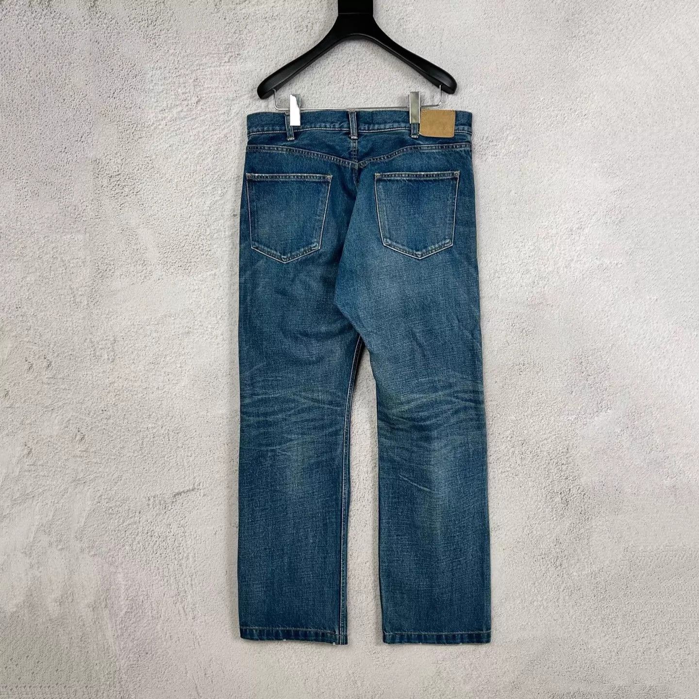 Celine CELINE Distressed Washed Flared Jeans Zipper Pocket Navy Size 24" / US 00 / IT 34 - 2 Thumbnail