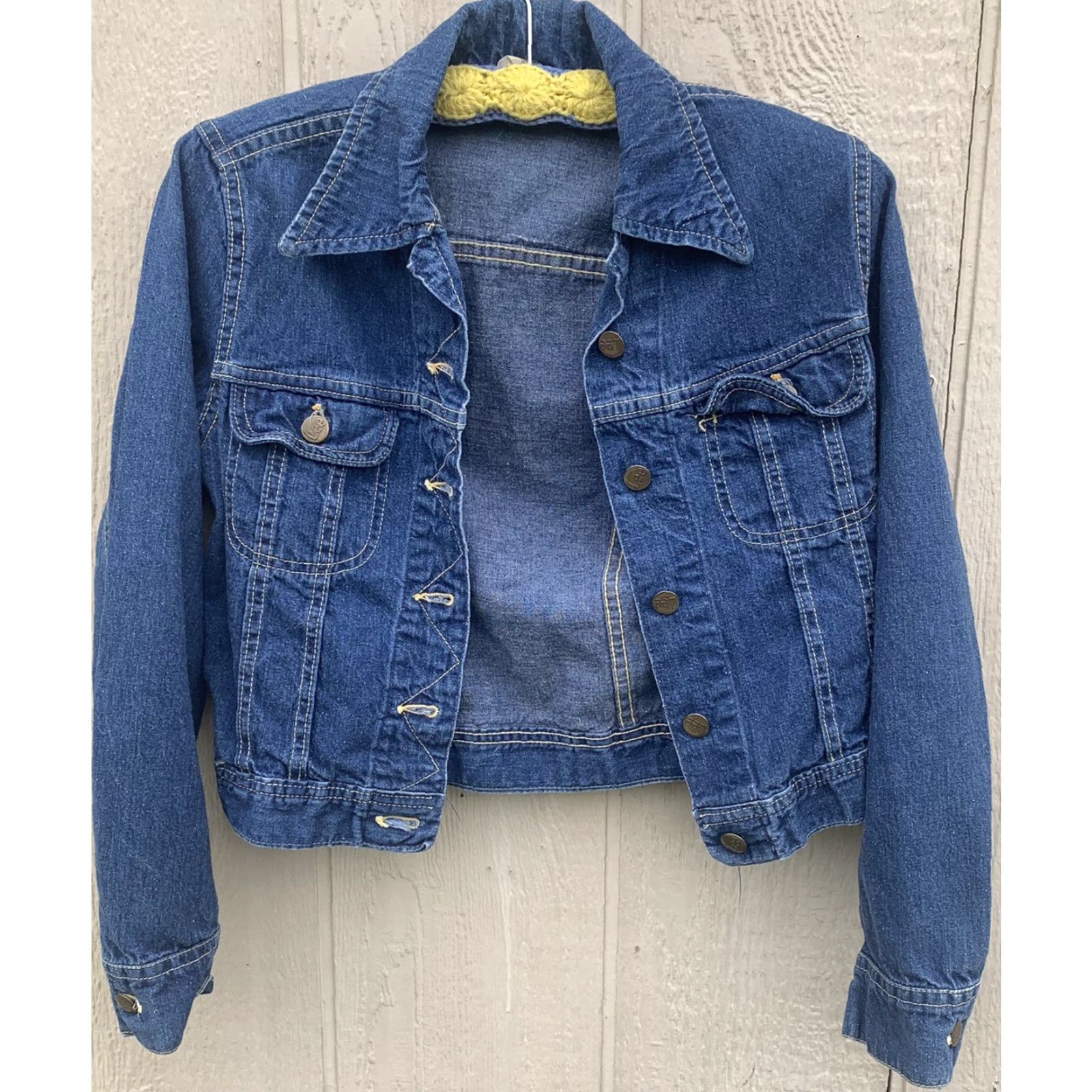 Lee VINTAGE Lee Jacket Denim Blue Rockabilly Jeans Jacket Made in USA Size 8 Womens Size 30" / US 8 / IT 44 - 4 Thumbnail