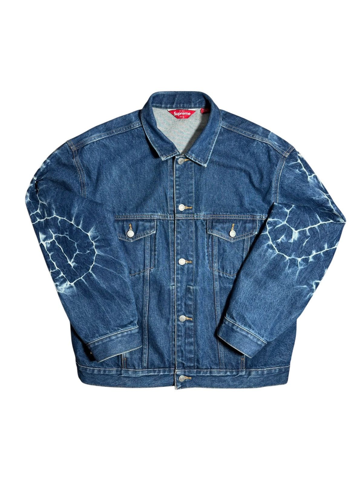 Supreme Supreme radial embroidered denim trucker jacket | Grailed