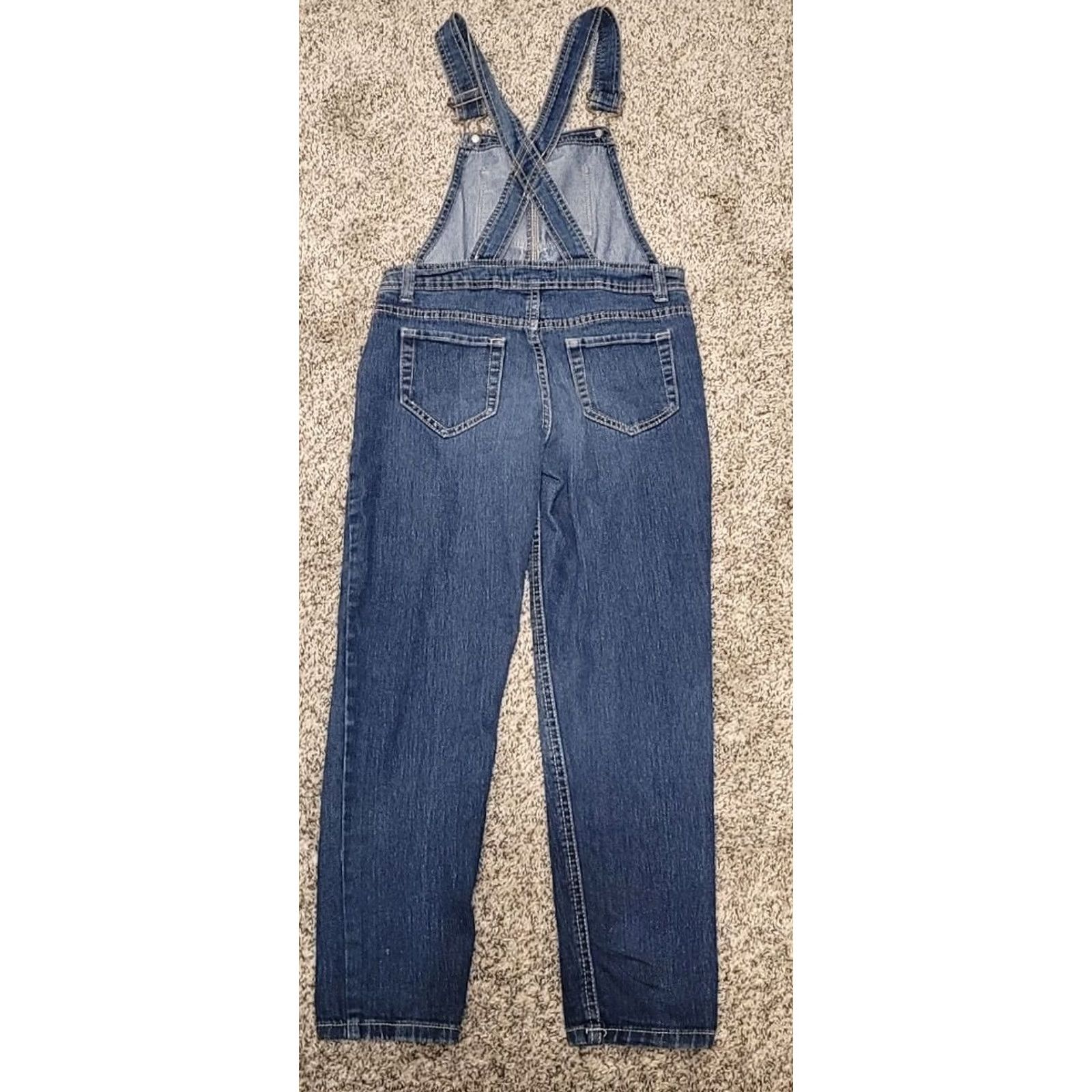 Jordache VINTAGE 90S JORDACHE Jean Bib Overalls Carpenter Denim Blue Size Medium 7/8 VTG Size 32" / US 10 / IT 46 - 2 Thumbnail