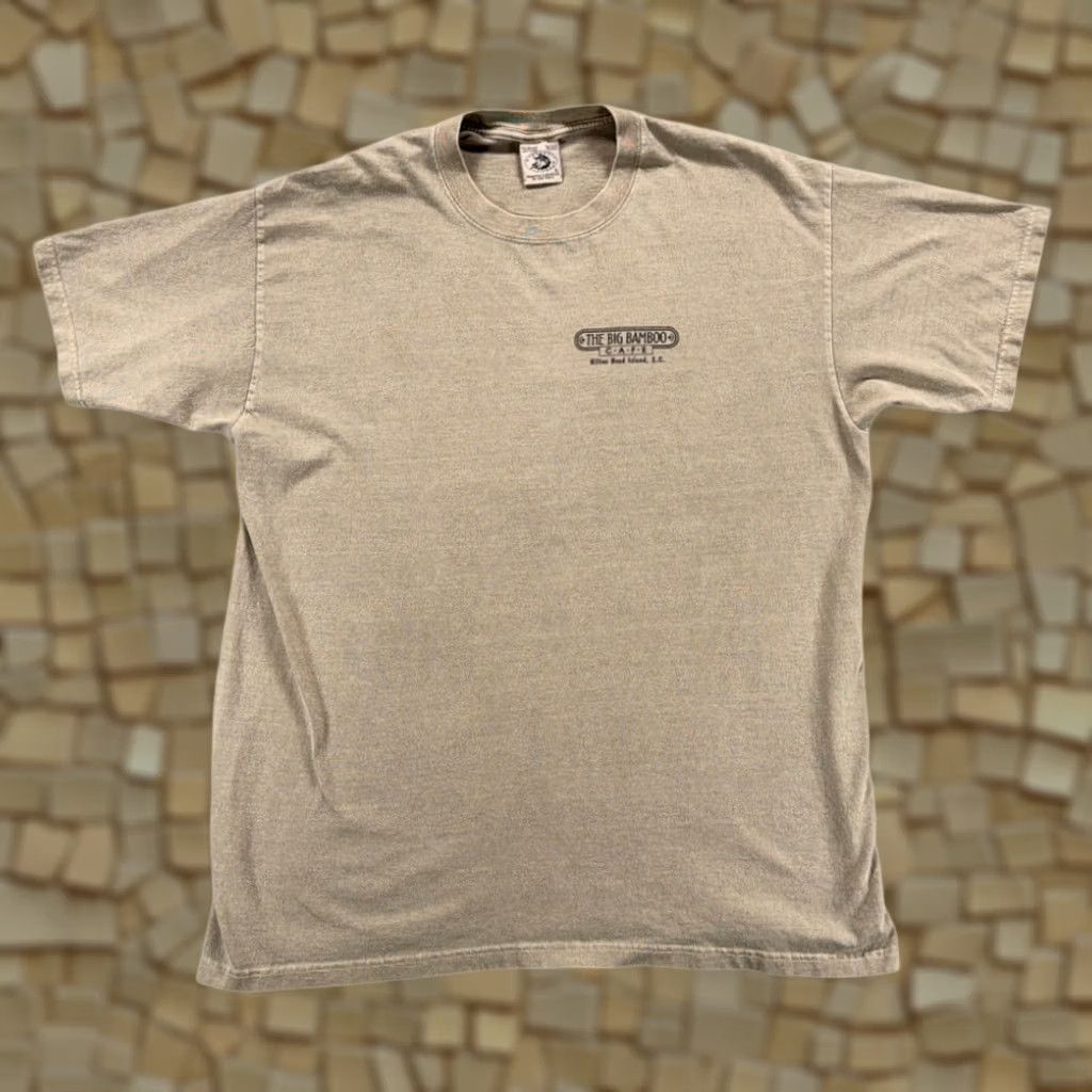 Anvil VINTAGE Big Bamboo Cafe Shirt Adult LARGE Brown Hilton Head Pilot WWII Plane 90s Size US L / EU 52-54 / 3 - 1 Thumbnail