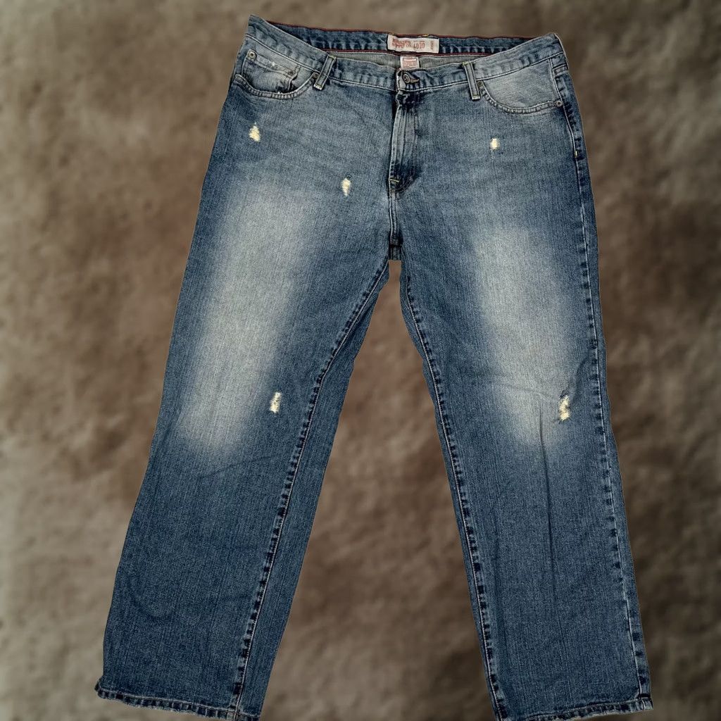 Mossimo VINTAGE Mossimo Supply Co Logan Jeans Mens 40x30 Blue Relaxed Straight Denim Y2K Jeans Mens 40x30 Blue Distressed Pockets Cotton Zip Belt Loops Size US 40 / EU 56 - 1 Thumbnail