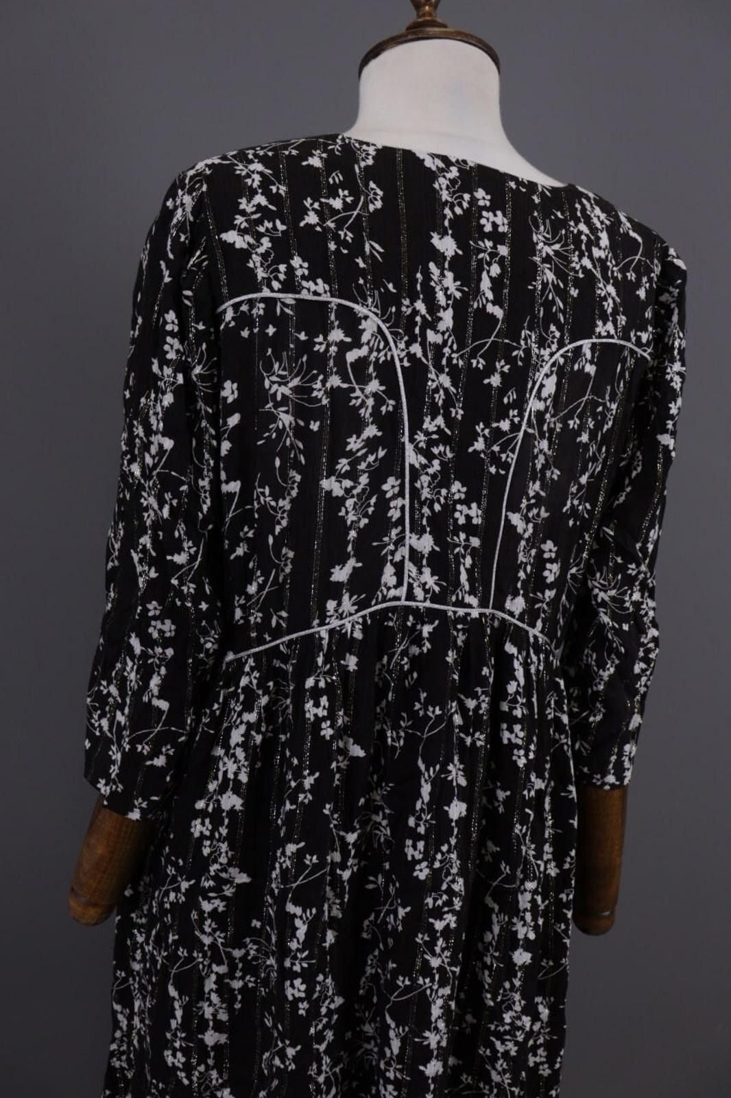 Wilkes Bashford BA&SH Frezza Noir Lady Dress Black Floral Blouson Dress Sz 2 Size XS / US 0-2 / IT 36-38 - 11 Thumbnail