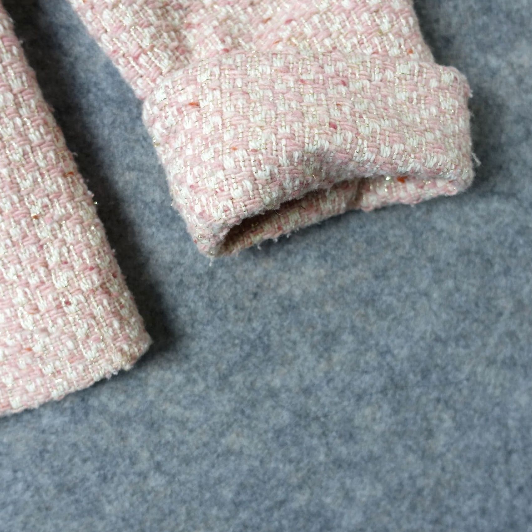 Vintage VINTAGE Moda International Coat Women's Small Pink Double Breasted Tweed Wool Pea Size S / US 4 / IT 40 - 3 Thumbnail