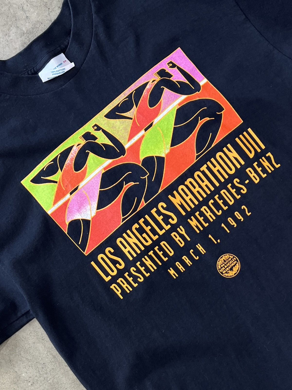 Vintage Vintage 1992 Los Angeles Marathon Single Stitch Tee XL Size US XL / EU 56 / 4 - 1 Thumbnail