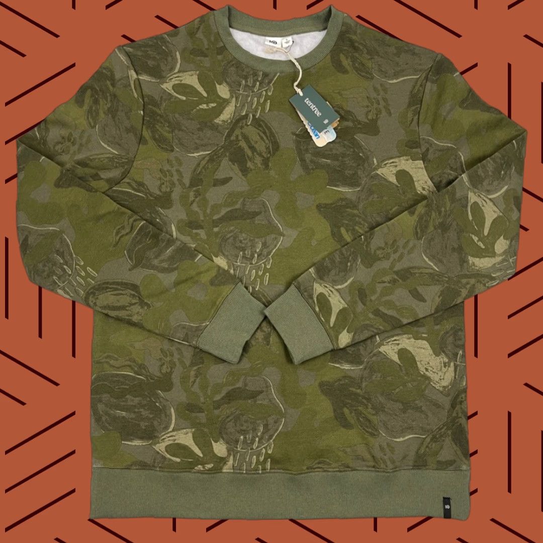 tentree TenTree Sweatshirt Mens L Abstract Kelp Crew Sea Fleece Pullover Recycled Eco Size US L / EU 52-54 / 3 - 1 Thumbnail