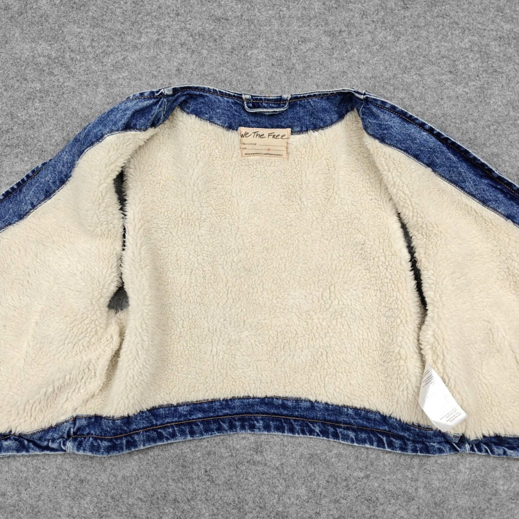 Vintage We The Free Vest Womens Small Blue Denim Sherpa Lined Snap Front Pockets Western Vest Shirt? Size S / US 4 / IT 40 - 4 Thumbnail