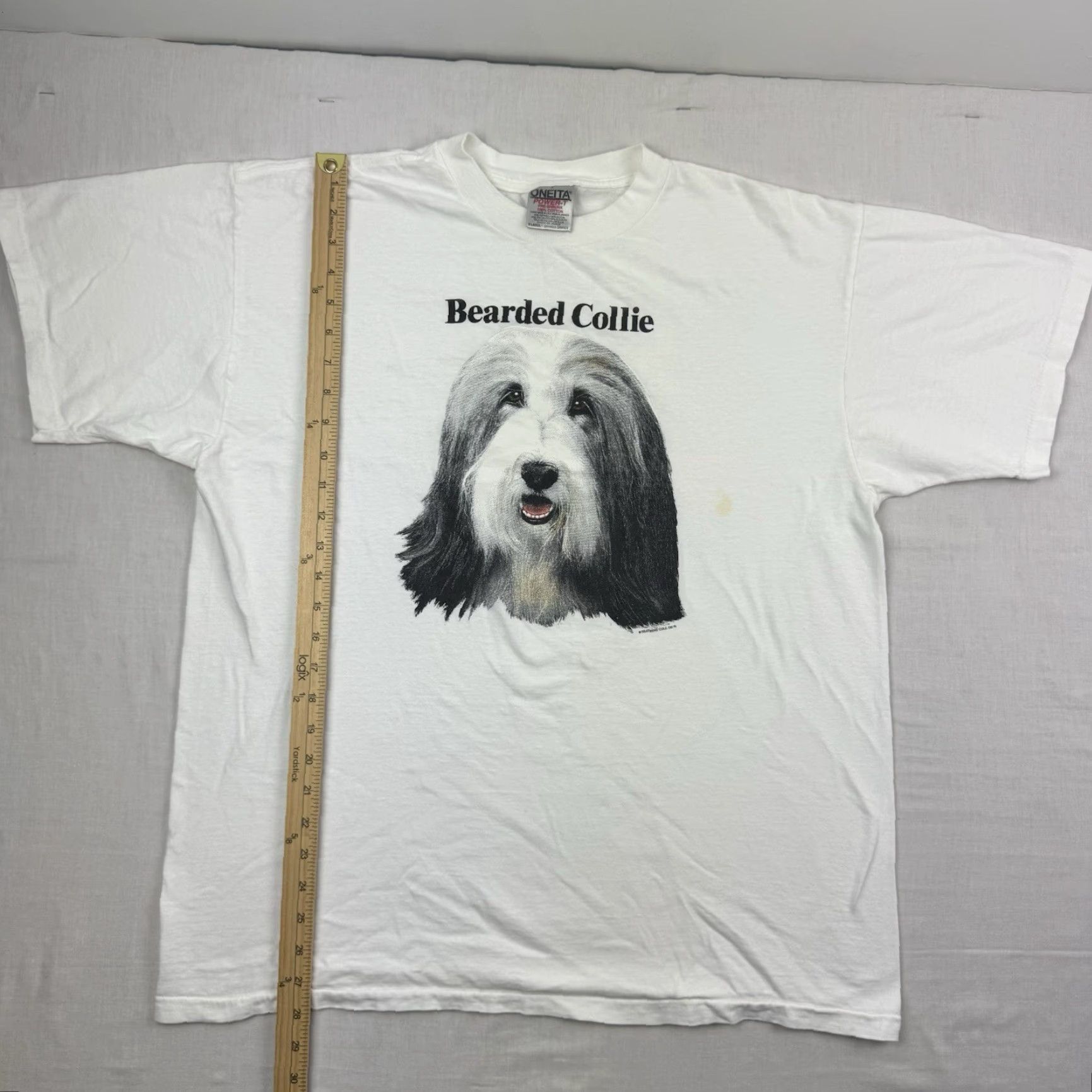 Vintage VINTAGE Bearded Collie Dog T-Shirt Adult XL White Graphic Print 90s Funny Mens XL Size US XL / EU 56 / 4 - 7 Thumbnail