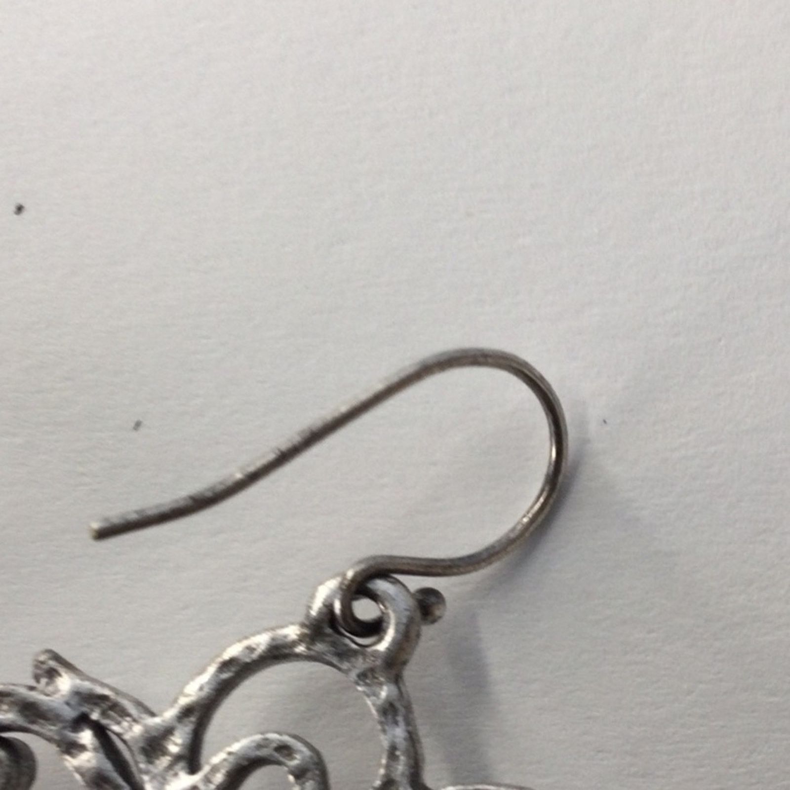 Chicos Chico's Silver & Rhinestone Floral Dangle Drop Earrings Size ONE SIZE - 14 Thumbnail