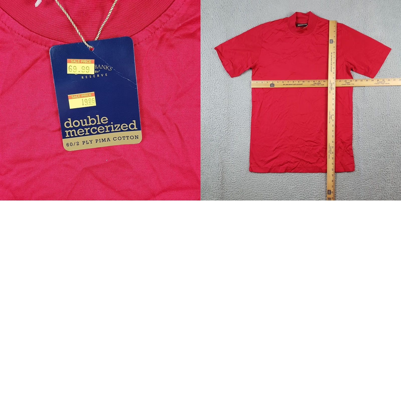 Vintage Outer Banks T-Shirt Short Sleeve Red Mens S Mock Turtle Neck 90s 00s Vintage Cotton Embroidered Logo Shirt Size 36R - 8 Thumbnail
